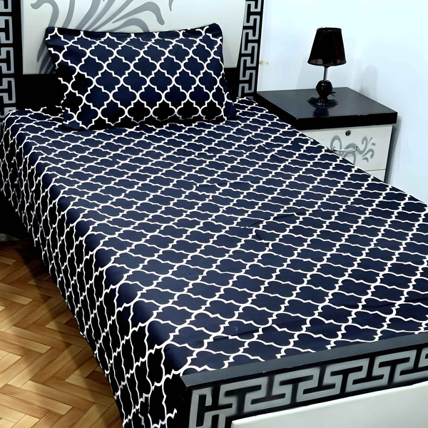 Cotton Printed Bedsheet Set - Cotton Sotton Printed Single Bedsheet (2 Pcs) - Style Wala