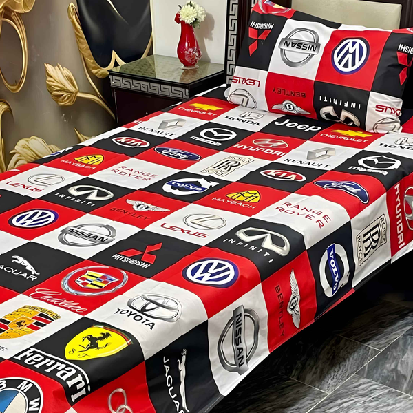Cotton Printed Bedsheet Set - Single Bed - 2 Pcs - Style Wala