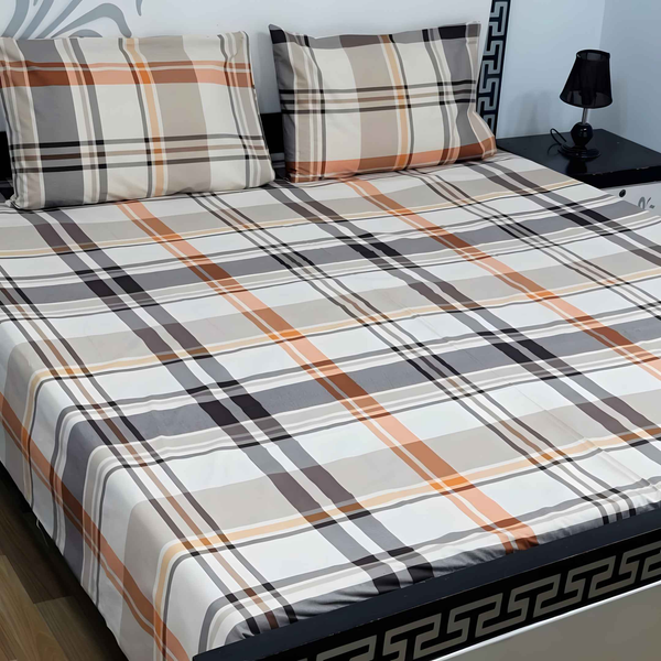 Cotton Printed Bedsheet Set - Double Bedsheet with 3 Pcs - Style Wala
