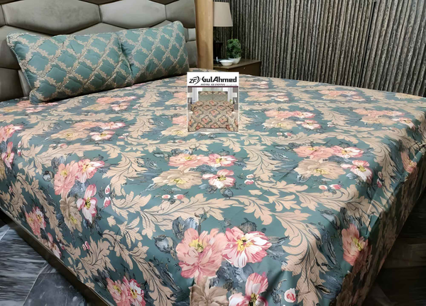 Mix Printed Cotton Bedsheet - Double Bedsheet Set 3 Pieces - Style Wala