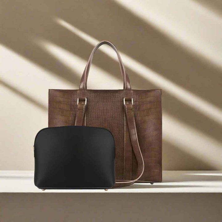 Women's Textured PU Leather Tote Bag - Style Wala